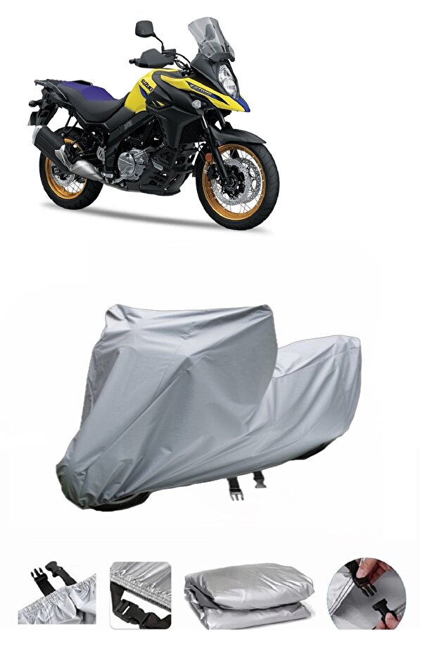 Ultra-thick motorcycle cover compatible with Suzuki V-Strom DL650 rear Bag .