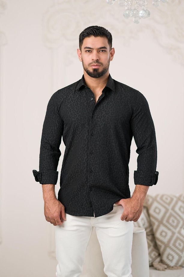 Pamuklu Regular Fit Desenli Yazlık Uzun Kol Gömlek - 3