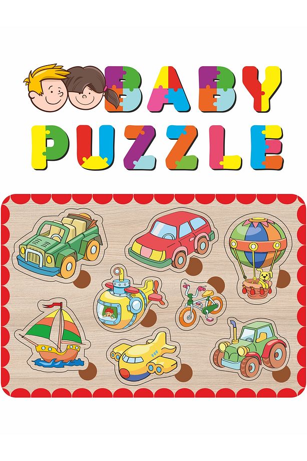 Sevimli Taşıtlar, Araba, Traktör, Uçak Bultak Ahşap Puzzle - 1