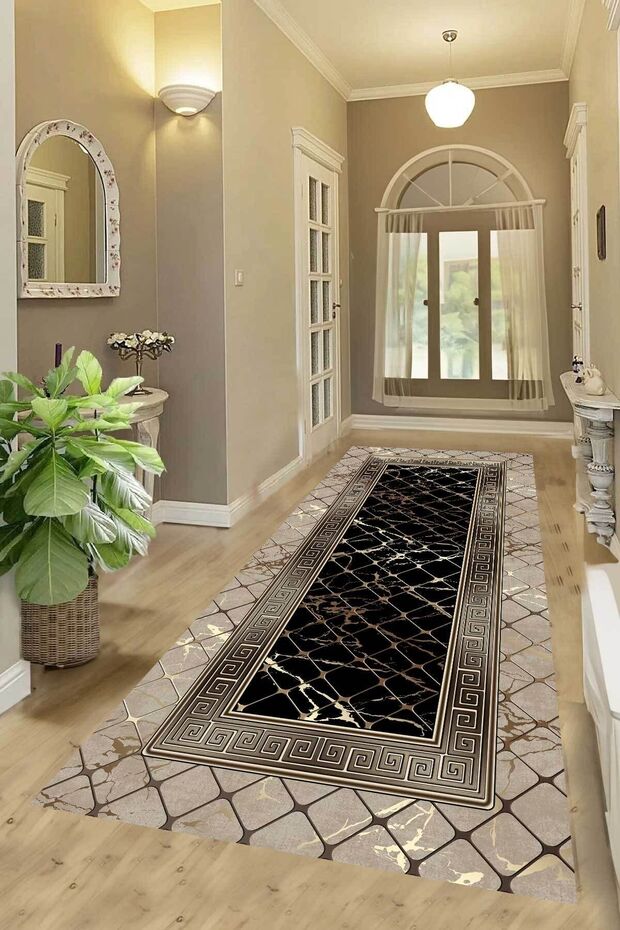 Digital Printing Washable Non-Slip Base Decorative Living Room Kitchen Carpet Runner