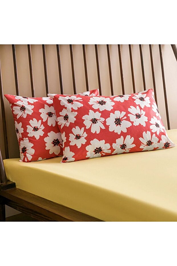 LCW HOME غطاء وسادة منقوش بالزهور مقاس 50 × 70 سم مكون من قطعتين