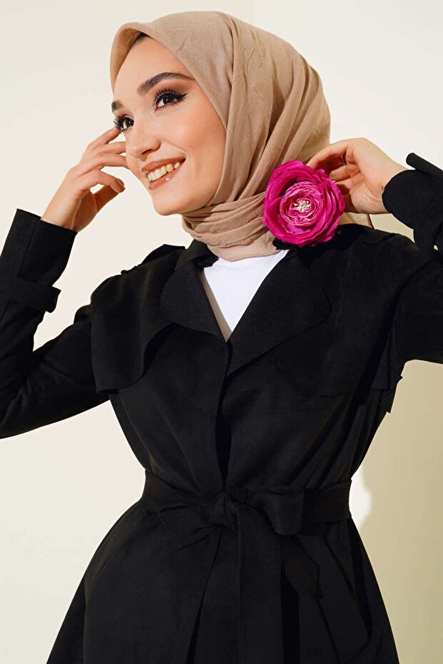 Premium Bambu Kraş Eşarp Latte - 4