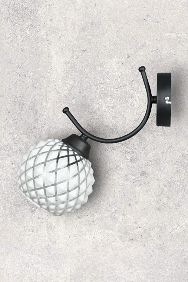 Sıla Sconce تصميم حديث أسود اللون زجاج أبيض مقهى - مطبخ - غرفة نوم - صالة الجدار الشمعدان