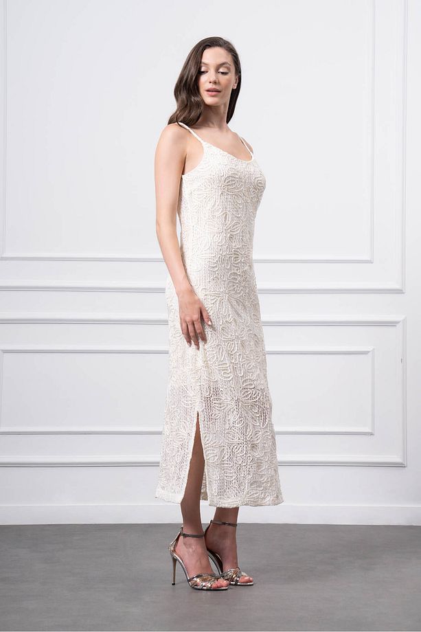 Crop Kot Ceketli Midi Elbise - 6