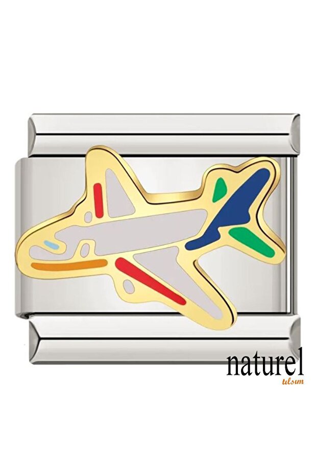 Italian Stainless Steel 9mm Airplane Charm