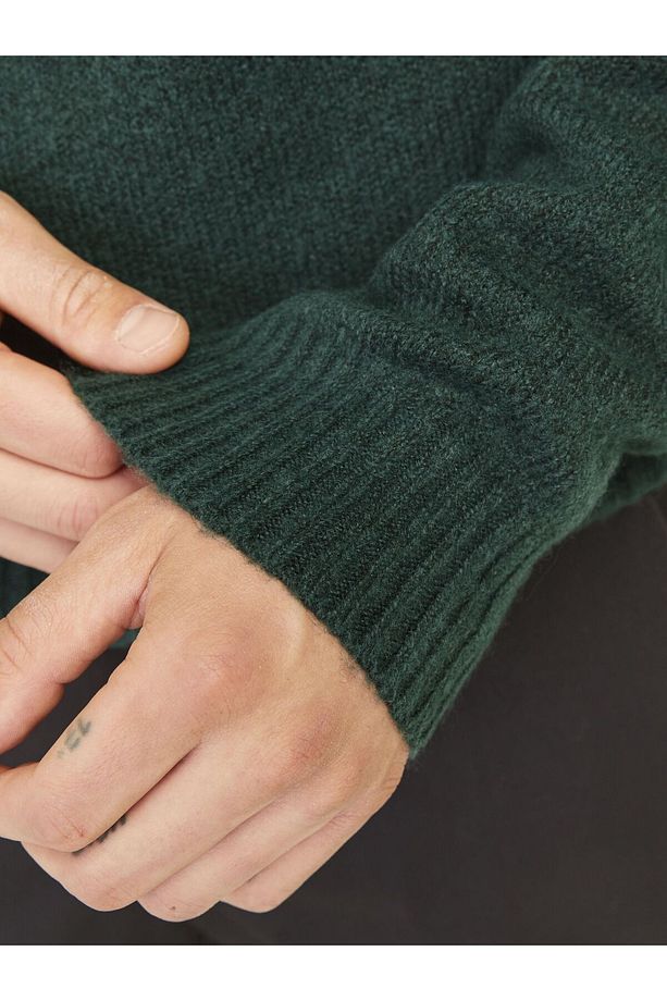 Strickpullover Mit Rundhals Einfarbig Strickpullover Mit Rundhals - 5