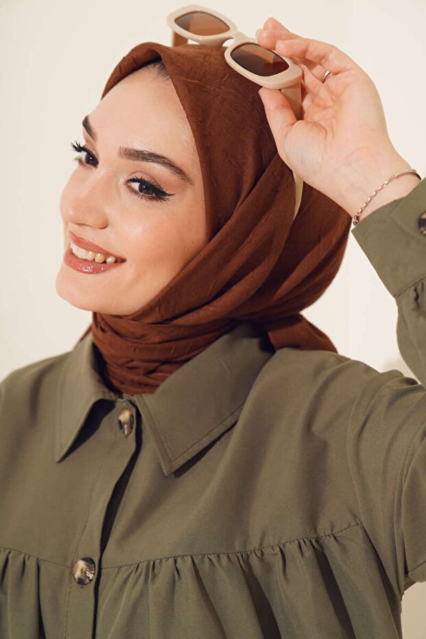 وشاح كراش من الخيزران الفاخر باللون البني