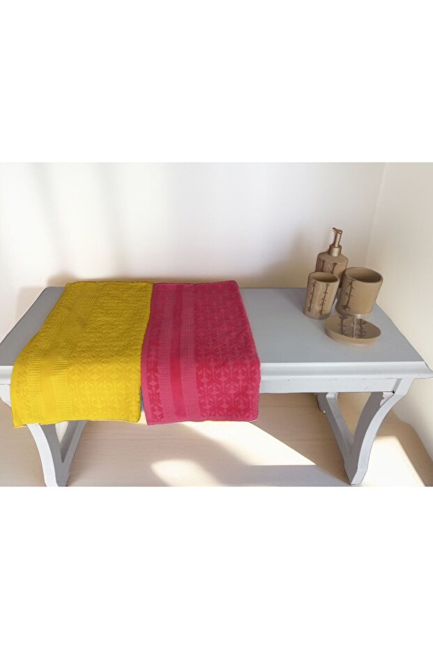 ÖZDİLEK 2-PACK LYRE HAND AND FACE TOWELS 50x90