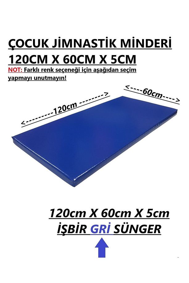 Kırmızı - Mavi 60x120x5 Cm Çocuk Jimnastik Minderi (PVC) - 3