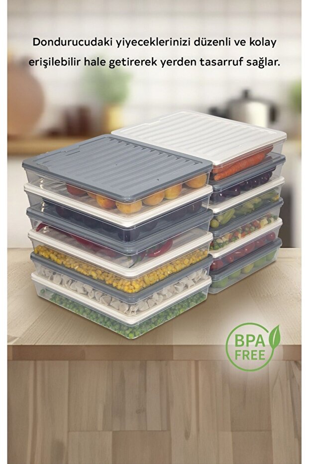 12 Colorful Refrigerator Organizer Freezer and Microwave Storage Container 12X2400 ml - 3