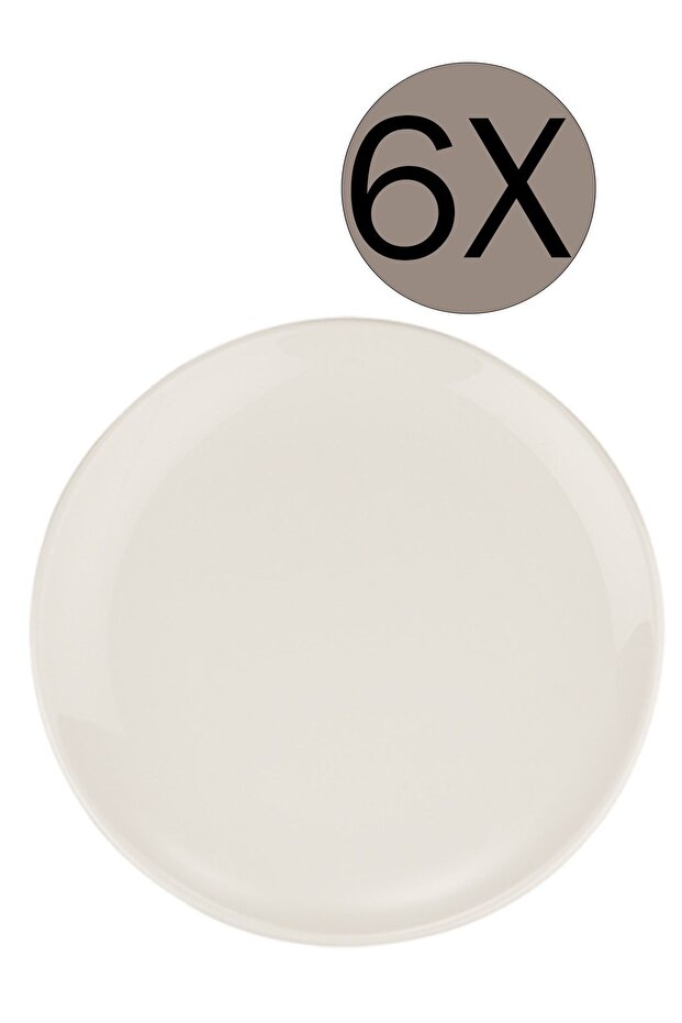 White Gourmet Flat Plate 17 cm Set of 6 Grm17Dz