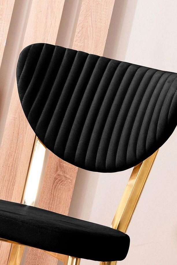 Kütük Desenli MDF Gold Elma Mutfak Masa Takımı 6 Sandalyeli Salon Yemek Masa Takımı - 4
