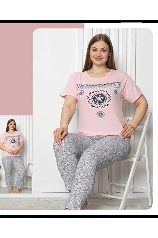 Women's Summer Combed Cotton Pajama Set Pink