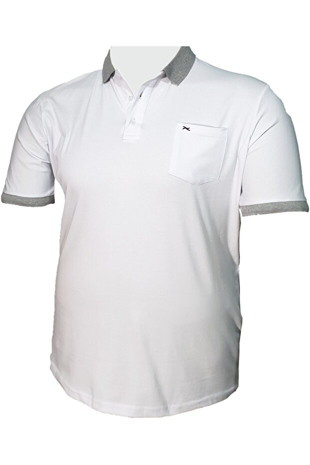 Men's Large Size Lycra Polo Collar Combed Cotton T-shirt