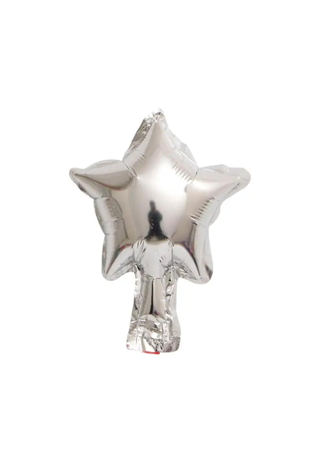5-Inch Mini Star Foil Balloon, Silver, 5 Pieces