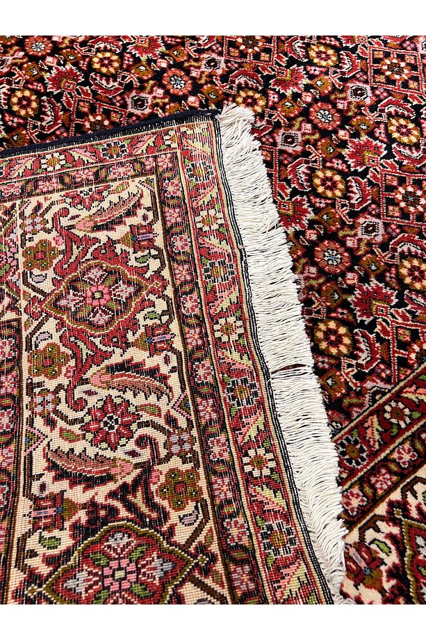 El Dokuma İran Bijar Halısı Pamuk Saçak Üzerine Yün Dokuma Ebatı 3.40x2.50 - 4