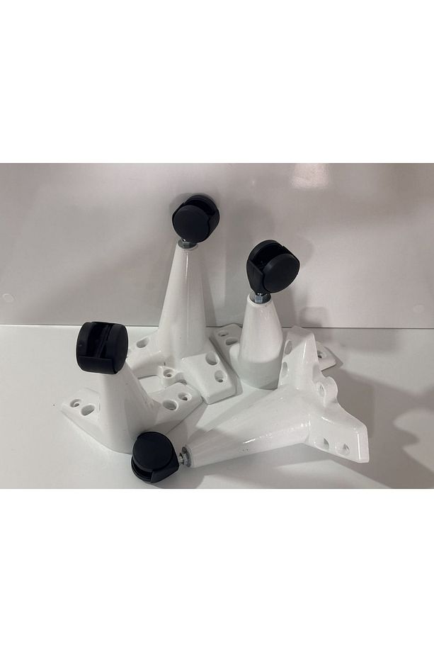 Store Tekerlekli Sehpa Ayağı 20 Cm 360 Derece 4 Adet Beyaz Ayak - 3