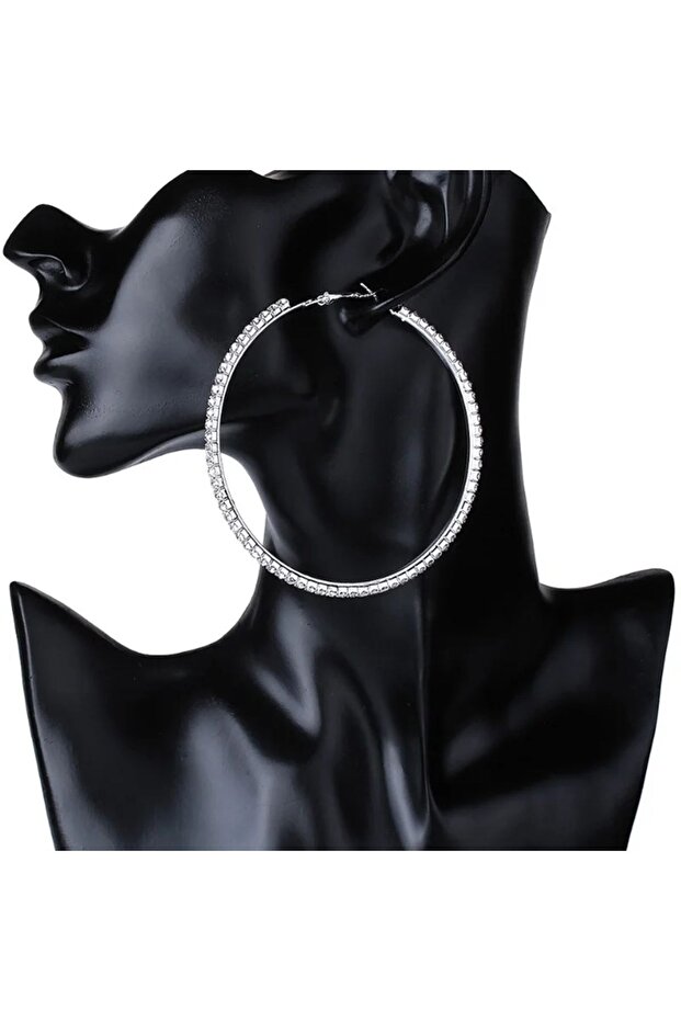 Taşlı Halka Küpe - 1