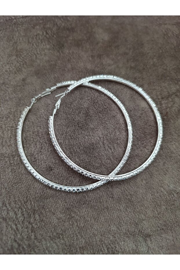 Taşlı Halka Küpe - 3