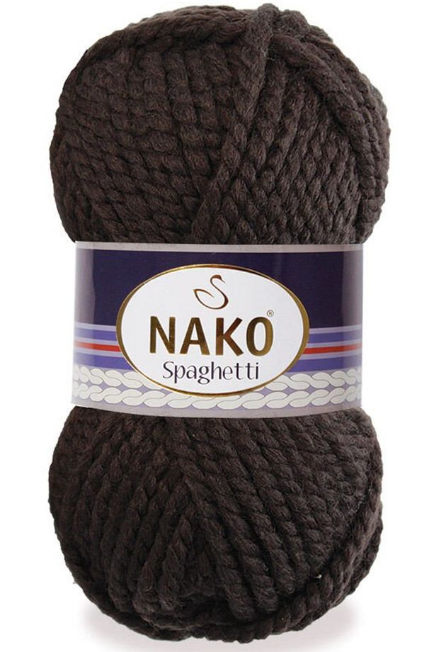 Spaghetti %25 Yünlü El Örgü İpi Bitter Çikolata 4987 - 1
