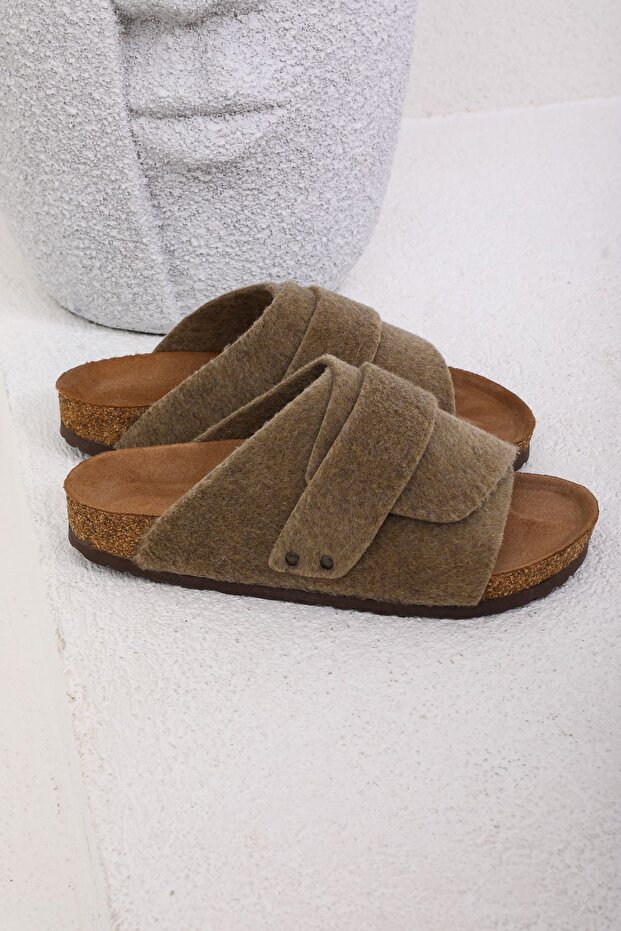 Sabo Unisex Anatomical Natural Cork Sole Natural Felt Wool Indoor Slippers