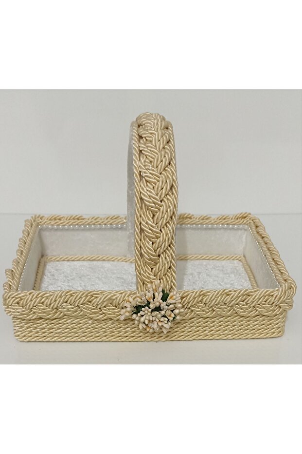 مقبض مستطيل سلة محبوكة هدية حزمة المهر - 1