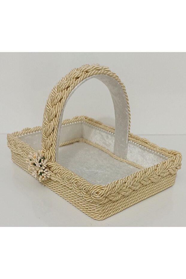 مقبض مستطيل سلة محبوكة هدية حزمة المهر - 3