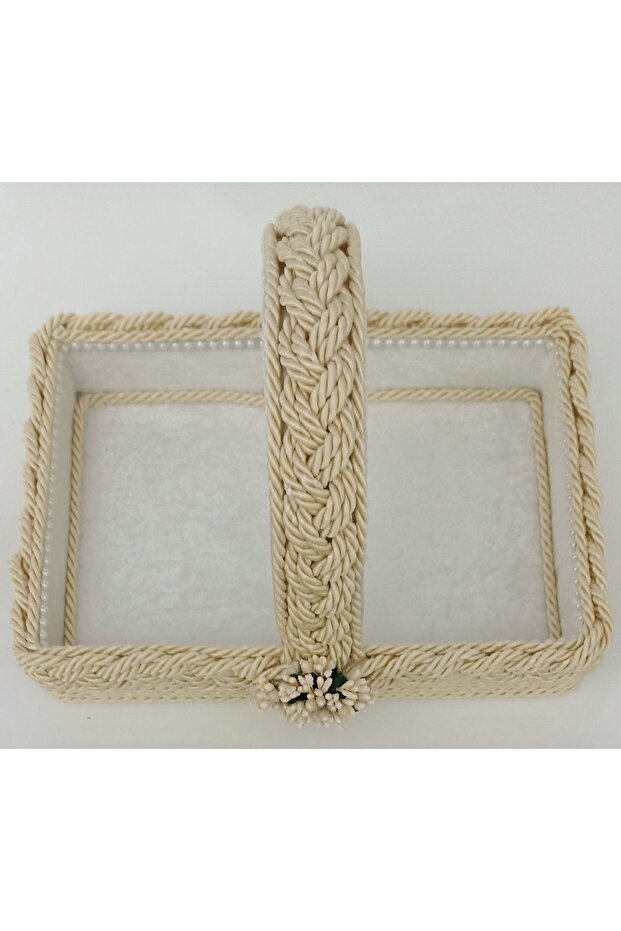 مقبض مستطيل سلة محبوكة هدية حزمة المهر - 5