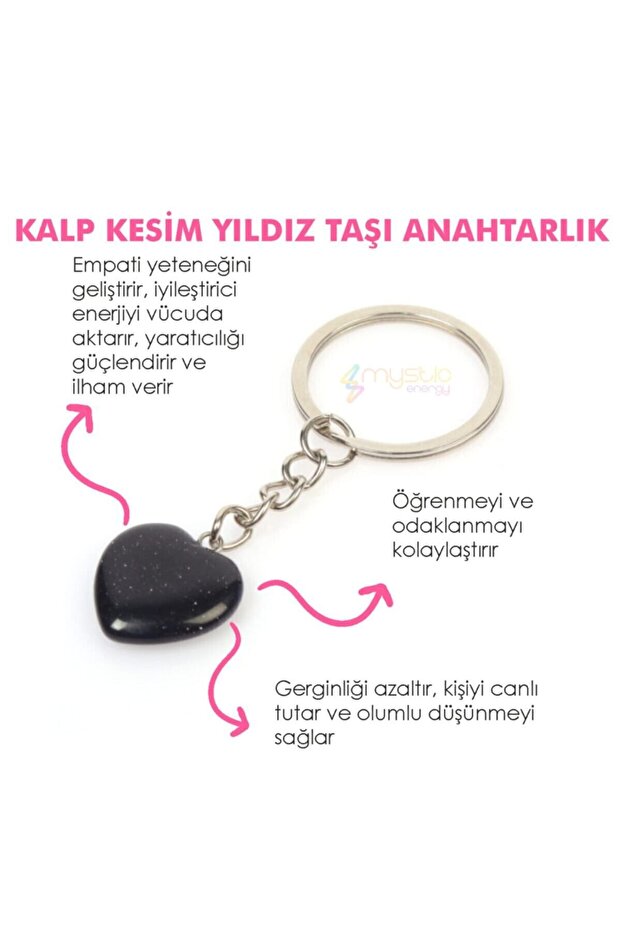 Natural Stone Star Stone Heart Cut Unisex Keychain | Gift Natural Stone