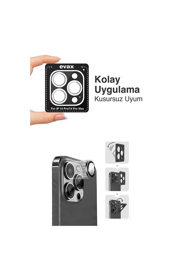 (SAFİR) Iphone 14 Pro Max / 14 Pro Uyumlu Safir Kamera Lens Koruyucu Takma Aparatlı Kolay Kurulum - 2