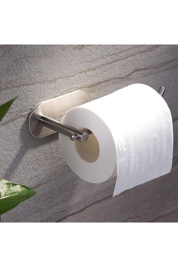 Paslanmaz Çelik 40cm Havluluk Ve Tuvalet Kağıtlığı Set - Yapışkanlı Montaj - Vida Yok... - 3