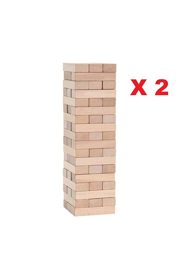 2 Pieces Jenga Wooden Balance Game 54 Pieces Beech Tree 1stQuality Smooth