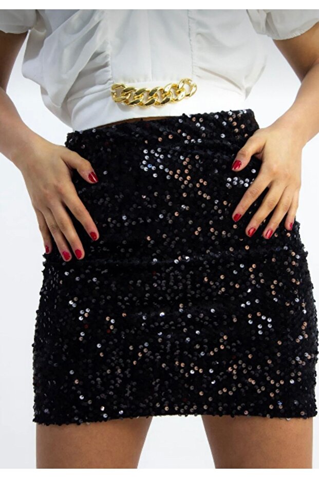 Pul payetli etek - 1