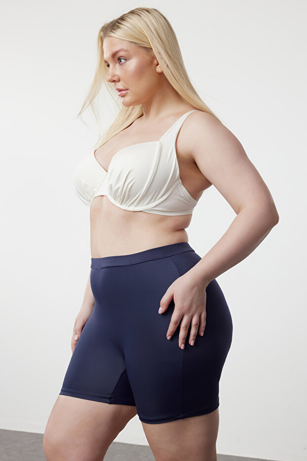 Lacivert Yüksek Bel Örme Bikini Altı TBBSS24CR00008 - 2