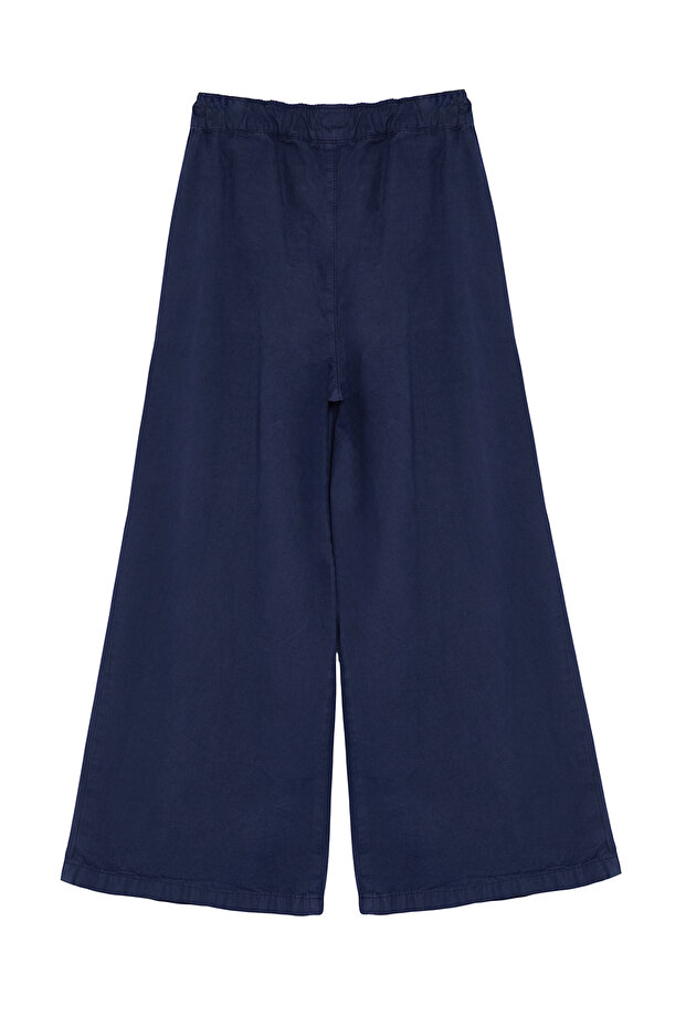 Lacivert Pileli Yüksek Bel Wide Leg Jeans TWOAW25JE00023 - 7