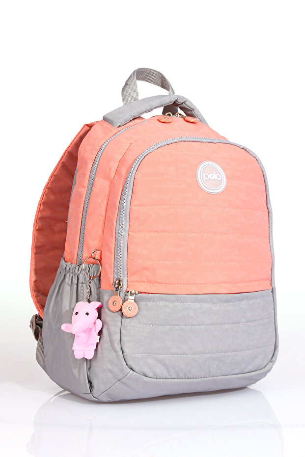 My Polo 8780 Primary School Bag School Bag Three-Compartment Primary School Bag with Water Bottle Compartment Yavru Ağzi