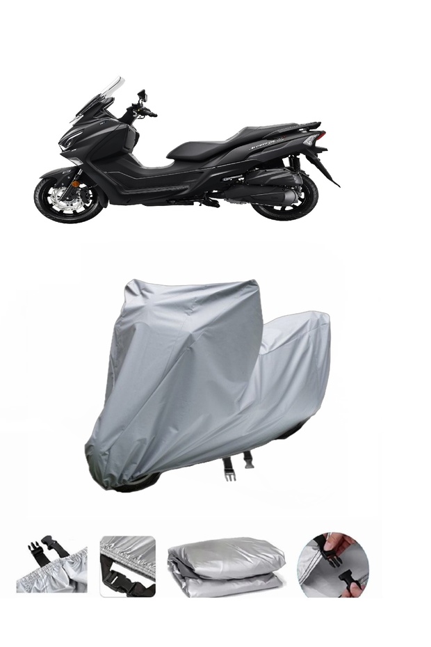 Ultra thick motorcycle cover compatible with Sym Joymax Z Plus 250 rear Bag .