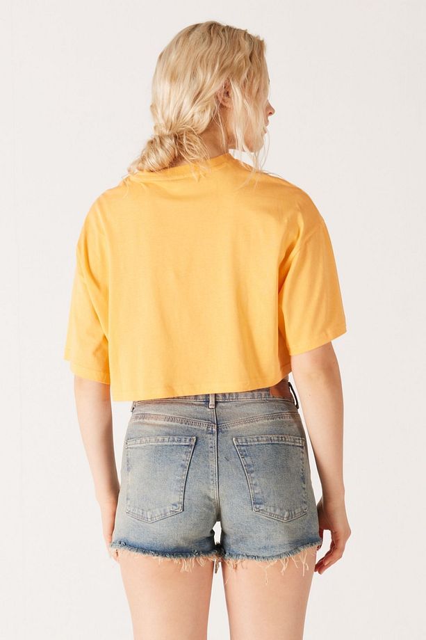 Regular Fit Normal Kesim Normal Bel Esnek Jean Kot Şort - 5