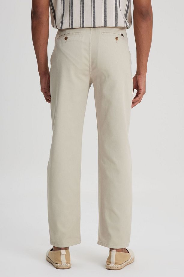 Regular Fit Normal Kesim Normal Bel Dar Paça %100 Pamuk Erkek Bej Jogger Pantolon - 6