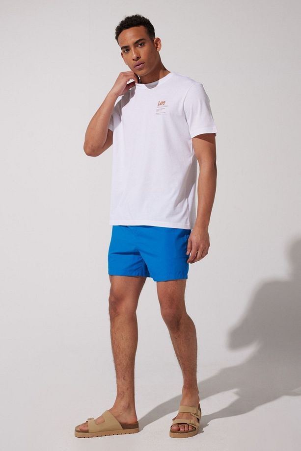 Regular Fit Normal Kesim Normal Bel Saks Mavisi Deniz Şortu - 4