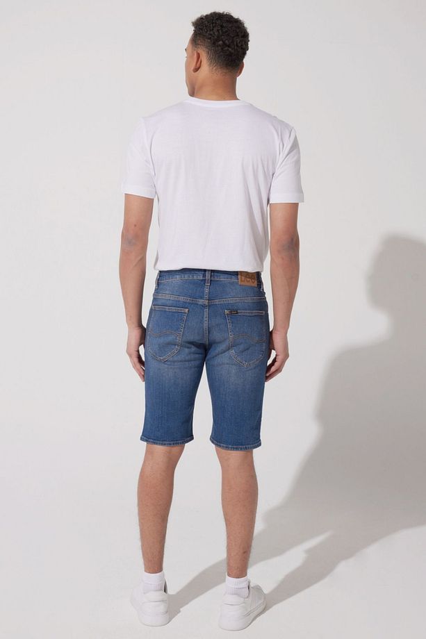 Regular Fit Normal Keism Normal Bel Mavi Esnek Jean Kot Şort - 6