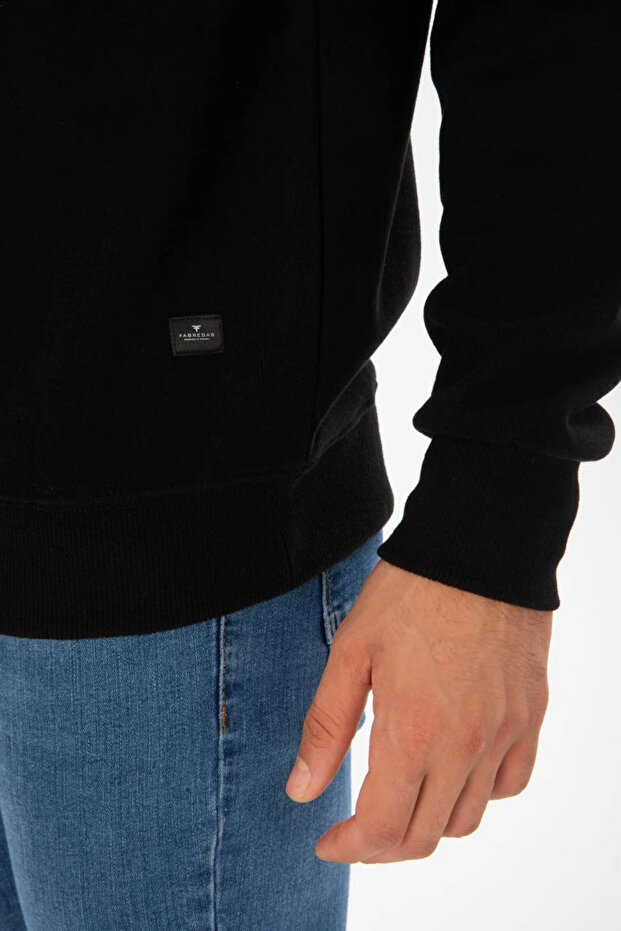 Siyah Basic Sweatshirt - 1