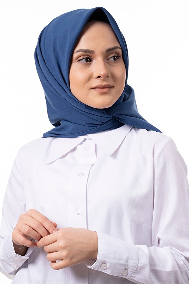 Imported 100% Luxury Medina Silk Scarf Indigo