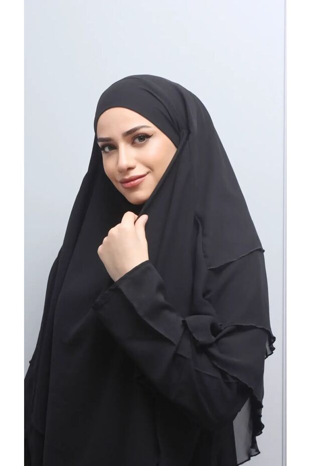 Sufle Tesettür Khimar Shawl Black