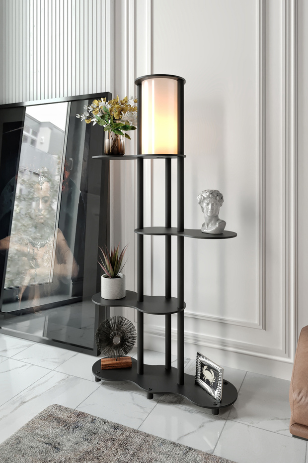 YENİ TRAVERS RAFLI LAMBADER SİYAH - 1