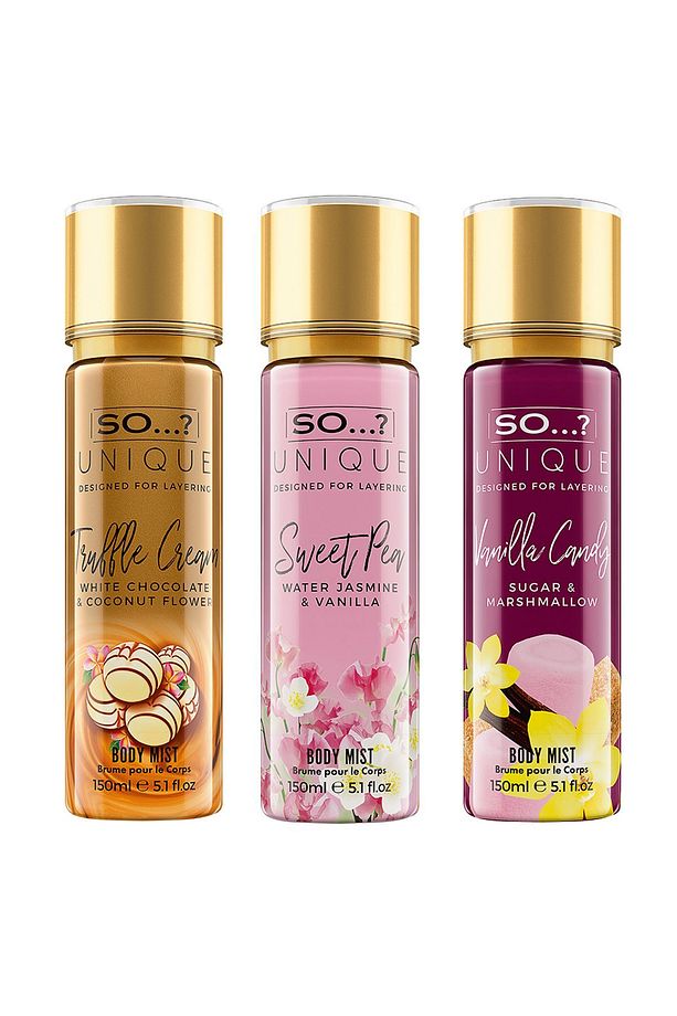 So…? Unique Truffle Cream, Sweet Pea, Vanilla Candy Body Mist Vücut Spreyi 150 ML (3'lü Set) - 1