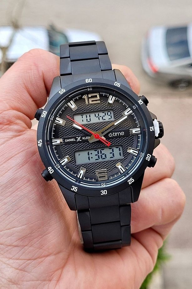 Siyah Renk Analog Ve Dijital Dual Time Erkek Kol Saati - 5