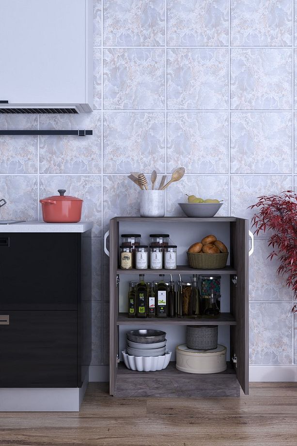Rafineri Mokas Çok Amaçlı Mdf Dolap Raflı Kapaklı Mutfak Balkon Banyo - 2