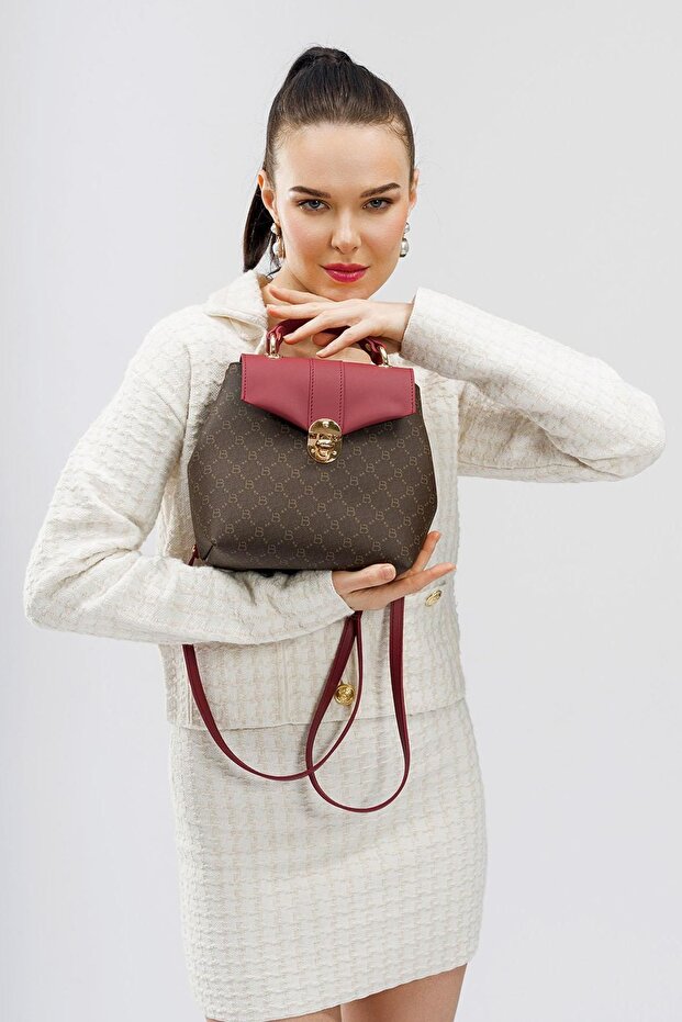 حقيبة ظهر نسائية منقوشة - 1