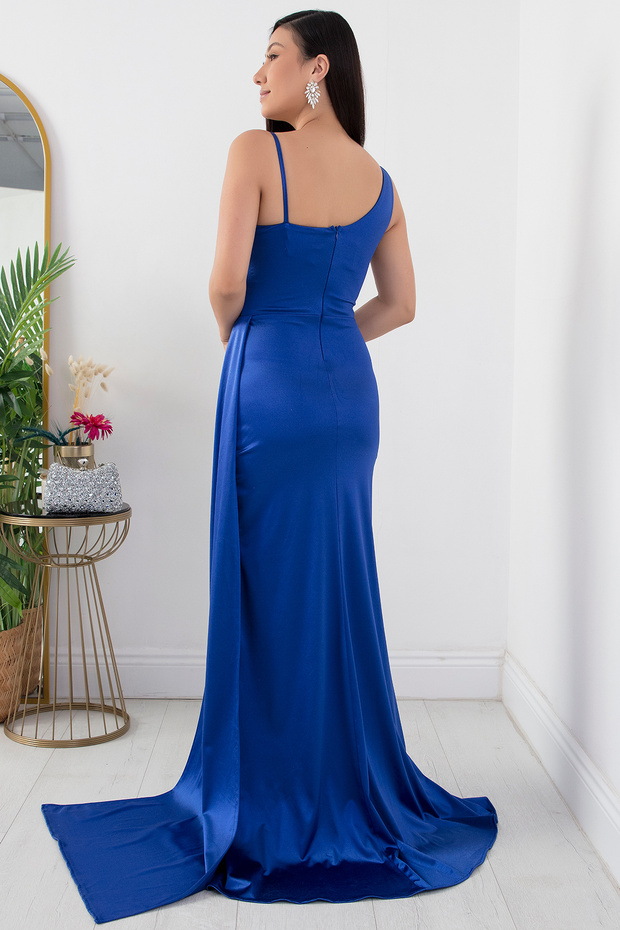 Tek Omuz Göğüs Taşlı Elbise 39871 - 7